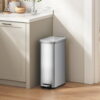 Better Homes & Gardens Kitchen Trash Can, 7.9 Gallon Stainless Steel Slim Step Garbage Bin with Soft Close Lid, Silver