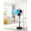 BLACK+DECKER 18-In. 3-Speed Oscillating Stand Fan with Remote, BFSR18 (Black)