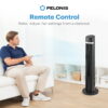 Pelonis 40-Inch Black Oscillating Tower Fan with Remote Control