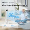 DREO Tower Fans for Home, 32" Standing Floor Fan, 26 Ft/S Bladeless Fan with Remote, 90° Oscillating, 3 Modes, 3 Speeds, LED Display, 8H Timer, Quiet Room Fan