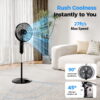 16" Oscillating Pedestal Fan with Remote, 3-Speed Stand up Fan with Adjustable Height and Tilt, Less Noise Cooling Fan, for Home Office Room Bedroom
