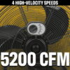 Caterpillar® Fan 20" High-Velocity 4-Speed Shroud Metal Floor Fan, 5200 CFM, Yellow
