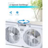 BLACK+DECKER BFW9M 9-In. 2-Speed Twin Window Fan with Adjustable Side Panels, White