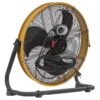 Caterpillar® Fan 20" High-Velocity 4-Speed Shroud Metal Floor Fan, 5200 CFM, Yellow