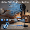 16" Oscillating Pedestal Fan with Remote, Ultra-High 3-Speed,3-Mode Standing Floor Fan with Height Adjustment ,12H Timer, 90° Oscillating Quiet Cooling Fan, for Bedroom Home Office