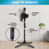 Comfort Zone 16 in. 3-Speed Adjustable-Height Pedestal Fan, Pink Comfort Zone 16 in. 3-Speed Adjustable-Height Pedestal Fan, Pink