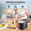 EDX Countertop Ice Maker, Self-Cleaning Portable Ice Maker Machine with Handle and Ice Scoop 9Pcs/6Min 26.5Lbs/24H Black