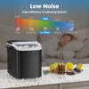 EDX Countertop Ice Maker, Self-Cleaning Portable Ice Maker Machine with Handle and Ice Scoop 9Pcs/6Min 26.5Lbs/24H Black