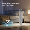 DREO Tower Fans for Home, 32" Standing Floor Fan, 26 Ft/S Bladeless Fan with Remote, 90° Oscillating, 3 Modes, 3 Speeds, LED Display, 8H Timer, Quiet Room Fan