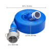 KFFKFF Swimming Pool Discharge Hose, 50 ft Length and 2 inch Diameter, Made of Robust PVC, Comes with Aluminum Camlock C & E Fittings and Clamps, Suitable for Pumps and Sand Filters