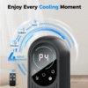 Tower Fan with Remote, 31" Bladeless Floor Fans for Home, 4 Modes & 4 Speeds, 12H Timer, LED Display, 80° Oscillating Wide Cooling for Bedroom, Office