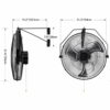 Alvantor 18"/20" Industrial Wall Mount Fan, 3-speed IP44 Waterproof Fan, Max. 3400 CFM Wall Mounted for Outdoor, Commercial, Residential, Greenhouse, Workshop, Patio, High Velocity