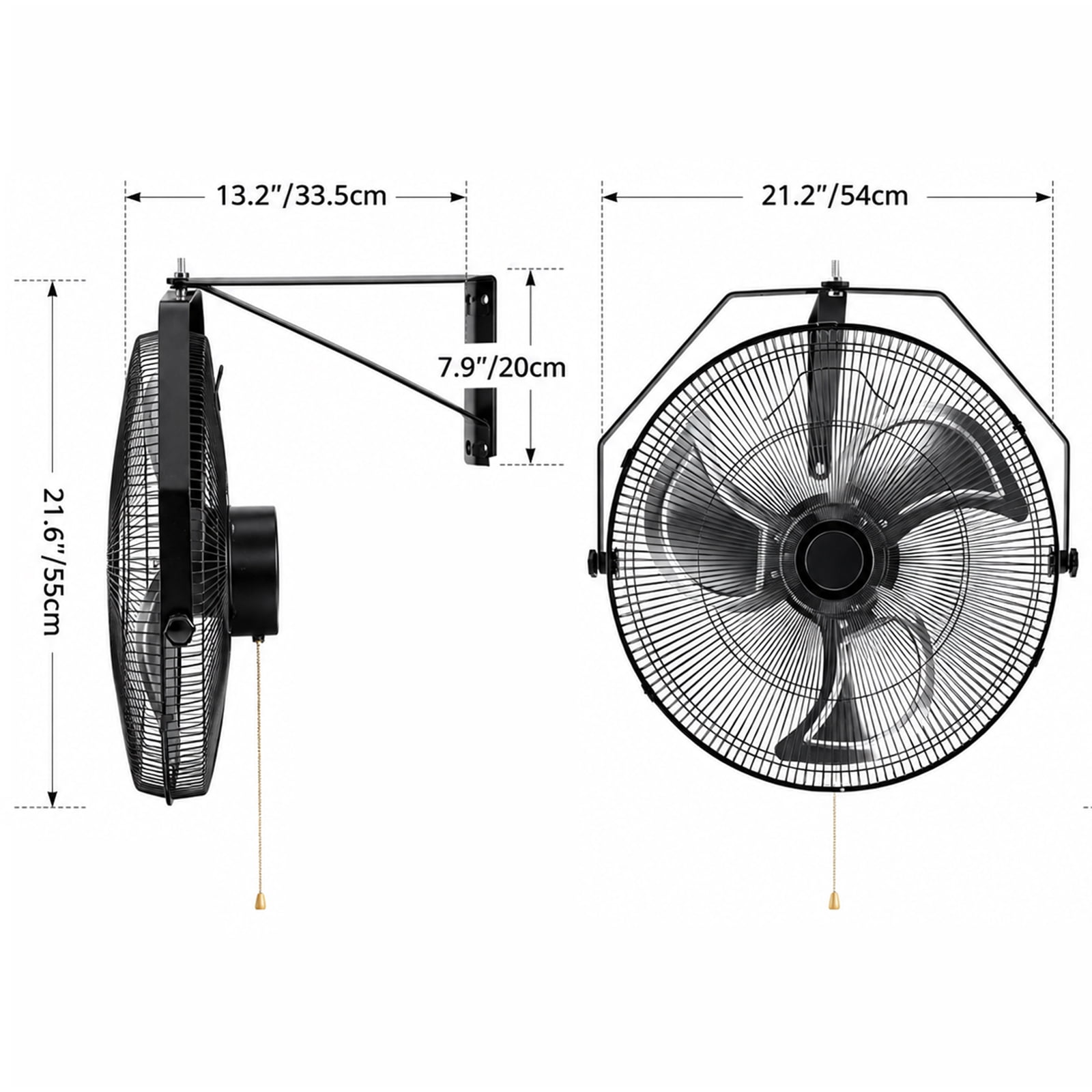 24100760-a65c-427d-a490-5649c01f8358.539ba888491c7ca80cc48926d68e09fd.jpeg Alvantor 18"/20" Industrial Wall Mount Fan, 3-speed IP44 Waterproof Fan, Max. 3400 CFM Wall Mounted for Outdoor, Commercial, Residential, Greenhouse, Workshop, Patio, High Velocity