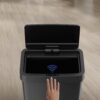 Mainstays Kitchen Automatic Trash Can, 13.2 Gallon Plastic Motion Sensor Garbage Bin, Black