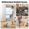 HOOFUN Cordless Vacuum Cleaner, 50mins Runtime, Powerful Stick Vacuum 6*2600mah Rechargeable Cordless Vacuum for Carpet, Tile, Pet Hair, Hardwood Floors, Silver gray