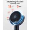 KFFKFF 7-Inch Oscillating Pedestal Fan with DC Motor, Remote Control, 12 Speed Settings, 3 Modes, 15-Hour Timer, Adjustable Height, Quiet Operation for Home, Bedroom, Living Room, and Study,Blue Gray