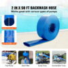 KFFKFF Swimming Pool Discharge Hose, 50 ft Length and 2 inch Diameter, Made of Robust PVC, Comes with Aluminum Camlock C & E Fittings and Clamps, Suitable for Pumps and Sand Filters