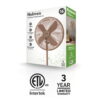 Holmes 16 Inch Oscillating Stand Fan 3 Speed Tilt Head Pedestal Brushed Copper Holmes 16 Inch Oscillating Stand Fan 3 Speed Tilt Head Pedestal Brushed Copper