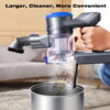 CareVac Cordless Stick Vacuum Cleaner Lightweight for Carpet Hard Floor Pet Hair Led Display (Gray)