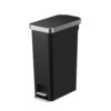 Better Homes & Gardens Slim Kitchen Trash Can, 10.5 Gallon Plastic Step Garbage Bin with Soft Close Lid, Black