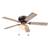 Better Homes & Gardens Wyndham 52'' Bronze Traditional LED Flush Mount Dining Room Ceiling Fan