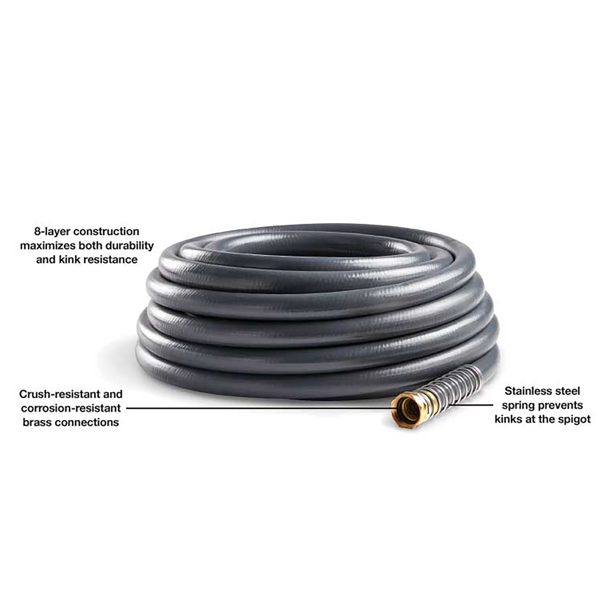 2e787c5c-e0c1-45bf-a8b4-7d3033ac329c.cd61e0a8f9ded4233b732265e3e2112c.jpeg Gilmour Heavy-Duty Garden Hose, 5/8" x 75', 600 PSI, 8-Layer Construction, Kink-Resistant Design with Brass Couplings