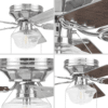 Better Homes & Gardens Wyndham 52'' Brushed Nickel Classic E26/ST19 LED Hugger Ceiling Fan