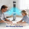 SHOUFTW 36 inch Tower Fan with Remote Control, Oscillating Bladeless Floor Fan, 5 Speeds and 4 Modes for Bedroom Home and Office, Gray