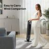 DREO Tower Fans for Home, 32" Standing Floor Fan, 26 ft/S Bladeless Fan with Remote, 90° Oscillating, 3 Modes, 3 Speeds, LED Display, 8H Timer, Quiet Room Fan