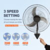 KFFKFF 20-Inch Wall Mount Fan, 3-Speed High Airflow up to 4650 CFM, Oscillating Industrial Fan for Commercial and Residential Use in Warehouses, Greenhouses, Workshops, Patios, and Basements, Black