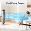 SHOUFTW 36 inch Tower Fan with Remote Control, Oscillating Bladeless Floor Fan, 5 Speeds and 4 Modes for Bedroom Home and Office, Gray