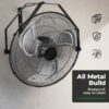Alvantor 18"/20" Industrial Wall Mount Fan, 3-speed IP44 Waterproof Fan, Max. 3400 CFM Wall Mounted for Outdoor, Commercial, Residential, Greenhouse, Workshop, Patio, High Velocity