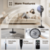 16" Oscillating Pedestal Fan with Remote, Ultra-High 3-Speed,3-Mode Standing Floor Fan with Height Adjustment ,12H Timer, 90° Oscillating Quiet Cooling Fan, for Bedroom Home Office