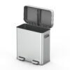 Better Homes & Gardens Kitchen Trash Can, 18 Gallon Stainless Steel Recycle Step Garbage Bin with Dual Compartment Lid, Silver
