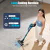 CareVac Cordless Stick Vacuum Cleaner Lightweight for Carpet Hard Floor Pet Hair Led Display V11 (Blue)