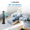 Pelonis 40-Inch Black Oscillating Tower Fan with Remote Control