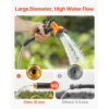 KFFKFF 200 ft Metal Garden Hose, Durable Stainless Steel Water Hose with 10-Function Spray Nozzle, Flexible & No-Kink, Lightweight Outdoor Water Pipe for Yard, Garden