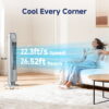 SHOUFTW 36 inch Tower Fan with Remote Control, Oscillating Bladeless Floor Fan, 5 Speeds and 4 Modes for Bedroom Home and Office, Silver