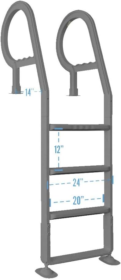 41NTaeTjWpL._AC_SL1000_.jpg Aqua Select Heavy-Duty in-Pool Ladder | Grey | Supports 300 Pounds | Easy-to-Install Design | Gray