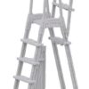 HYDROTOOLS By SWIMLINE 87975 Premium A-Frame Ladder Entry Exit System With Handrails For Above Ground Pools | 48 To 54 Inch Height | With Flip Up Ladder, Slide Lock Safety Barrier & XL Non Slip Treads