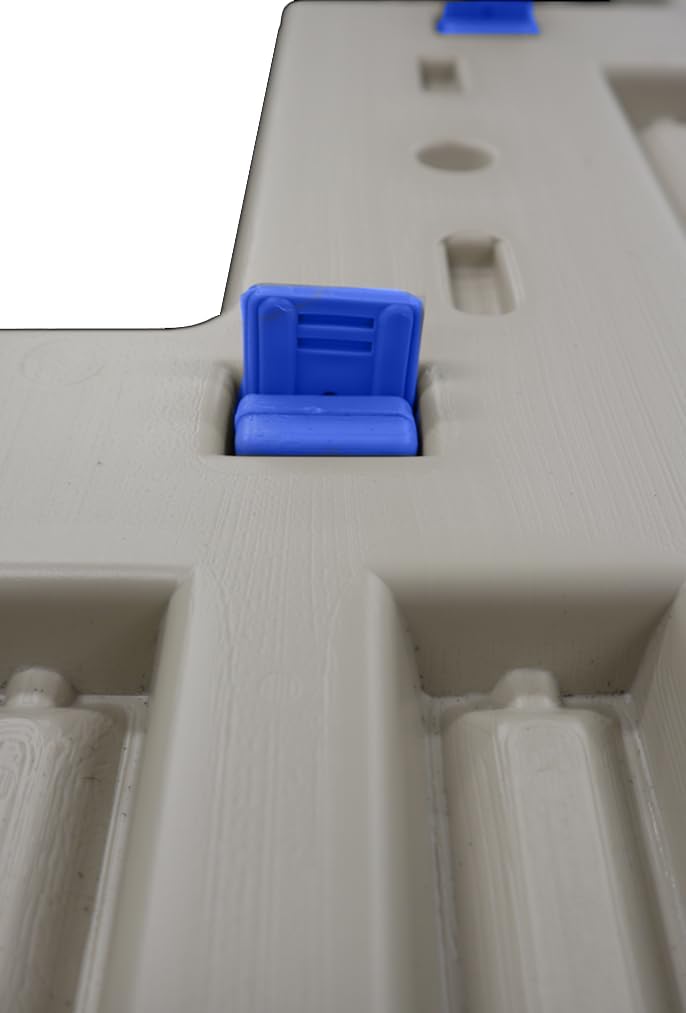 41nGro6x3iL._AC_SL1013_.jpg Confer Plastics Step-1X Above Ground Pool Entry System – Dual Handrails, Slip-Resistant Steps, Supports 400 lbs, Easy Installation, Warm Grey with Blue Treads, Made in USA