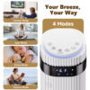 SHOUFTW 36 inch Tower Fan with Remote Control, Oscillating Bladeless Floor Fan, 5 Speeds and 4 Modes for Bedroom Home and Office, White