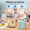 EDX Countertop Ice Maker, Self-Cleaning Portable Ice Maker Machine with Handle and Ice Scoop, Bullet Ice Cubes, 9Pcs/6Min 26.5Lbs/24H for Home/Kitchen/Bar/Party, Green