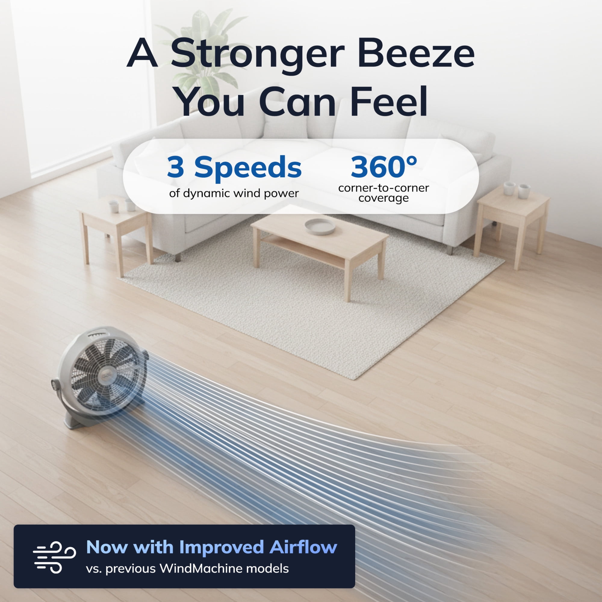 47635992-6343-496f-bd5a-d0b6a11efcf3.8d7f196499deed99e9e650424c696d49.jpeg Lasko WindMachine 20" Large Floor Fan with Pivoting Head for Whole Room Cooling, Portable Indoor 3-Speed Air Circulator, Gray, A20304