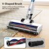Lazyswan Cordless Vacuum, 250W 28KPa Stick Vacuums for Pet Hair/Carpet, 45 Min Runtime, LED Touch Screen, 1.2L Dust Cup, Lightweight