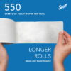 Scott Professional Standard Roll Toilet Paper, Bulk (04460), 2-Ply, Elevated Design, White, Individually Wrapped (80 Rolls of 550 Sheets, 44,000 Sheet Total)