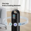 DREO Tower Fans for Home, 32" Standing Floor Fan, 26 ft/S Bladeless Fan with Remote, 90° Oscillating, 3 Modes, 3 Speeds, LED Display, 8H Timer, Quiet Room Fan