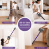 Cordless Vacuum Cleaner, 40KPA/35Mins, Green LED Light, Lightweight Stick Vacuum Self-Standing, Vacuum Cleaners for Home Handheld Vacuum for Pet Hair, Carpet, and Hard Floors
