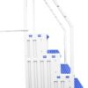 Confer Plastics Step-1X: Sturdy Above Ground Entry System with Dual Handrails and Slip-Resistant Steps, Easy Installation, Supports up to 400 lbs - Proudly Made in USA. White with Blue Treads