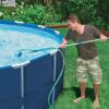 Intex 26165EH 15-Foot x 42-Inch Easy Setup Portable Inflatable Outdoor Above Ground Round Swimming Pool Set with Ladder, Filter Pump, Cover and Cleaning Maintenance Kit with Vacuum Skimmer & Pole